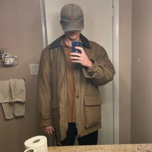 Rainforest Men’s Down filled Suede Leather Jacket 2in1  coat removable liner M